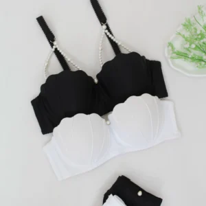 ست سوتین و شورت اسفنجی صدفی مرواریدی