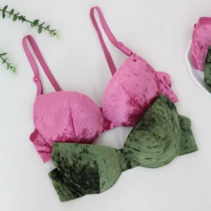 ست سوتین شورت اسفنجی مخمل مرواریدی